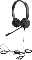 Jabra Evolve 30 II On Ear headset Kabel Mono Zwart Noise Cancelling, Ruisonderdrukking (microfoon) Headset, Volumeregeling, Microfoon uitschakelbaar (mute)