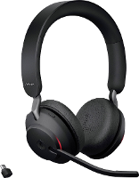 Jabra Evolve2 65 MS On Ear headset Telefoon Bluetooth Stereo Zwart Volumeregeling, Indicator voor batterijstatus, Microfoon uitschakelbaar (mute)