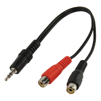 Jack (3,5mm) naar 2x tulp kabel 0.2M