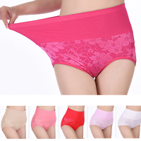 Jacquard Comfy Soft Modal Seamless High Wiast Panties Briefs For Women
