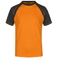 Heren t shirt   oranje/zwart   katoen   160 grams   herenkleding