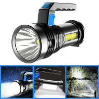 2 Stuks BIKIGHT P500 Dubbellicht 500m Lang Bereik Sterke Zaklamp met COB Zijkant USB Oplaadbaar Krachtige Handheld Schij