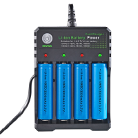 BMAX 4 slot 18650/14500/16650/16340 Li ion batterijlader EU stekker AC stekker draagbare oplader