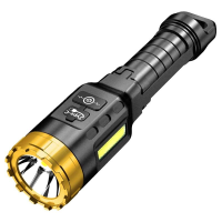 FIETSEN 885 LED+COB 500 m lange afstand sterke buikspieren Behuizing zaklamp met COB zijlicht Type C USB oplaadbare draa