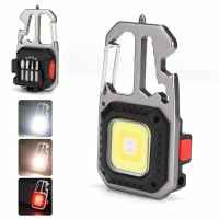 Mini LED Zaklamp Werklamp Draagbare Zaklamp Sleutelhangers USB Oplaadbaar voor Outdoor Camping Kleine Lichte Kurkentrekk
