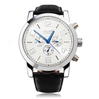Jaragar Automatic Mechanical Big Number Leather Men Wrist Watch