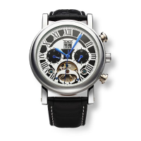 Jaragar Automatic Mechanical Flywheel Leather Commercial Watch