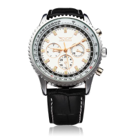 Jaragar Automatic Mechanical Leather Commercial Casual Watch