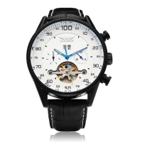 Jaragar Mechanical Tourbillon Automatic White Black Men Wrist Watch
