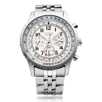 Jaragar Stainless Steel 3 Dial Military Mechanical Men Wrist Watch