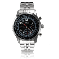 Jaragar Stainless Steel Band Black Case Mechanical Wrist Watch