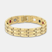 1 Pcs Herenmode Afneembare Titanium Staal Magneet Magnetische Therapie Armband Voor Gezondheidszorg Anti vermoeidheid: