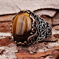 JASSY 1 Pcs Punk Retro Gegraveerd Patroon Legering Koper Heren Ring