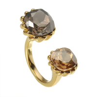Jassy® 18k Gold Plated Luxury Open Ring Exquisite Crystal Anallergic Adjustable Ring For Women Gift