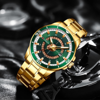 5 Kleuren heren roestvrij staal zakelijke casual waterdichte kalender quartz horloge