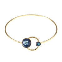 Jassy® Elegant Women Necklace 18k Gold Plated Fashion Planet Sapphire Gemstone Collar Jewelry Gift