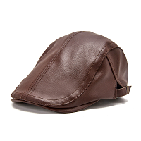 JASSY Heren Herfst Winter Kunstleer Soft Warm Casual Platte Cap Outdoor Sport Baret