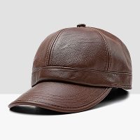 Jassy Heren Kunstleer Herfst Winter Gehoorbescherming Winddicht Warm Retro Casual Baseball pet