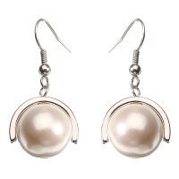 Jassy® Pearl Pendant Earrings Rose Gold And Platinum Plated Elegant Dangle Anallergic Jewelry Gift