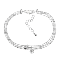 Jassy® Platinum Plated Rhinestone Multilayer Simple Foot Chain Anklet Fine Jewelry For Women