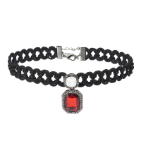 Jassy® Ruby Sapphire Crystal Choker White Opal Punk Black Woven Fine Jewelry For Women