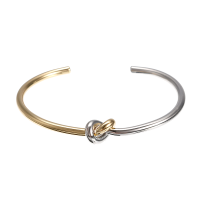 Jassy® Simple Infinity Knot Bangle Platinum And Gold Plated Stretch Bracelet Fine Jewelry For Women