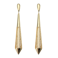 Jassy® Statement Hollow Conical Drop Earrings Luxury 24k Gold Plated Fashion Ear Drop Women Jewelry