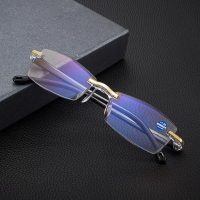 Unisex anti blauw licht gesneden rand mode casual frameloze HD leesbril