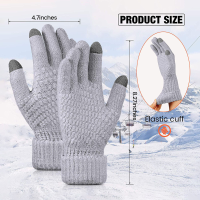 Jassy Unisex Gebreide Verdikte en Fleece Jacquard Touchscreen Winter Warme Casual Handschoenen