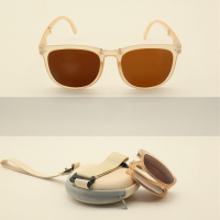 Jassy Unisex Ovaal Frame Opvouwbaar UV Blokkerende Eenvoudige Mode Lichtgewicht Boxed Zonnebril