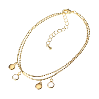 Jassy® Women Gold Plated Anallergic Fashion Foot Chain Zircon Coin Pendant Anklet Bracelet Best Gift