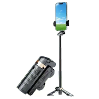 JC 25 Mini Selfie Stick Draagbare Universele Vloerstaande Viervoet Smartphone Fotostandaard 360° Rotatie Artefact met Ve