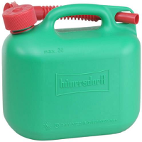 Hünersdorff 811590 Benzinkanister 5l Kunststoff grün UN Zulassung + E10 Proof 147x265x247mm Jerrycan voor brandstof 5 l Kunststof