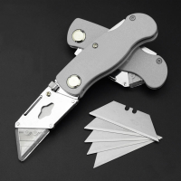 Jerxun Jx 0103 Folding Trapezoidal Wallpaper Cutter Zinc Alloy Utility Knife With 5 Blades