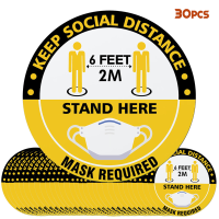 Jeteven 30 Stks Waarschuwingsstickers 6 Voeten 2M Sticker Waarschuwingssticker Borden Masker Vereist Veiligheidsteken