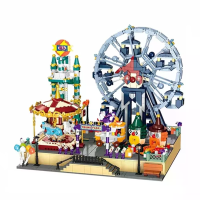 JIESTAR JJ9238 Creatief MOC spel Pretpark met Clown figuren Bouwstenen Blokken Assembleerkit voor Kinderen Verjaardagsca