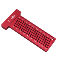 1 St Houtbewerking Scribe Metrisch/Inch Precisie T liniaal T 100 MM en T 4IN Pocket Markering Gauge Meting Handmatige Ma