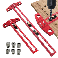2 In 1 Houtbewerking Bofen Plaatsbepaling Schrijfhaak Aluminium T Vierkant Deuvelmal Metrisch Inch Schaal 6/8/10mm Mouwe