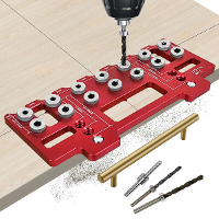 JIGHOLE 5 mm 1/4 Inch Aluminiumlegering Kastbevestigingsmal Zakgat Mal Boorgeleider Plankpunch Locator voor Rechte Gaten