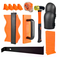 7 In 1 Laminaat Vloer Gereedschap Kit met Klopblok Trekstang Contour Gauge en Rubber Hamer Eenvoudige Vloerinstallatie H