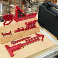 9 Delige houtbewerking vierkantset van aluminiumlegering CNC gereedschappen multifunctionele liniaal set centerzoeker ko
