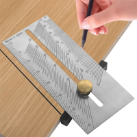 Houtbewerking Scriber T Type Liniaal Multifunctionele Vierkante Liniaal Duimstok Dovetail Markering Meter Corrosiebesten