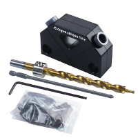 Pocket Hole Jig Kit 45° Ponslocatiehoek Houtbewerking Gereedschap Gat Schroef Jig Positioner Boorset Pluggeleider