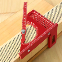 JIGHOLE Verstelbare 180 Graad Aluminium Legering 3D Driehoek Meetlat Protractor Houtbewerking Vierkant Metrische Inch Sc
