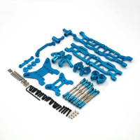 Verbeterde Metalen Swing Arm Steering Cup Linkage Staaf Shock Board Hex Adapter Onderdelen Set voor Wltoys 104001 1/10 R
