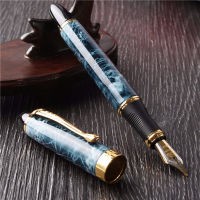 Jinhao X450 Blue Marble Business Office Medium Nib Fountain Writing Paint Pen