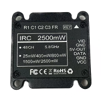 JINJIEAN 5.8GHz 72CH VTX PIT/25mW/400mW/800mW/1500mW/2500mW IRC FPV Zender MMCX 30.5×30.5Mm M3 voor RC Drone Lange Berei