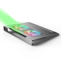 JIUSHARK JSNB 20 Laptop Cooling Pads Aluminium Laptop Stand met RGB, Helderheid en Fan Control Voor Tot 17,3 inch Laptop