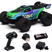 JIUSI Scout SC10 RTR 1/10 2.4G 4WD 80km/h 3S borstelloze RC auto Off Road Monster Truck met metalen aandrijfas, drie dif