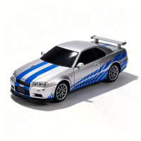JKHL 1901 410D RTR 1/24 2.4G 4WD R34 Drift RC auto alloy body shell LED licht aan weg volledig proportioneel hoog snel r